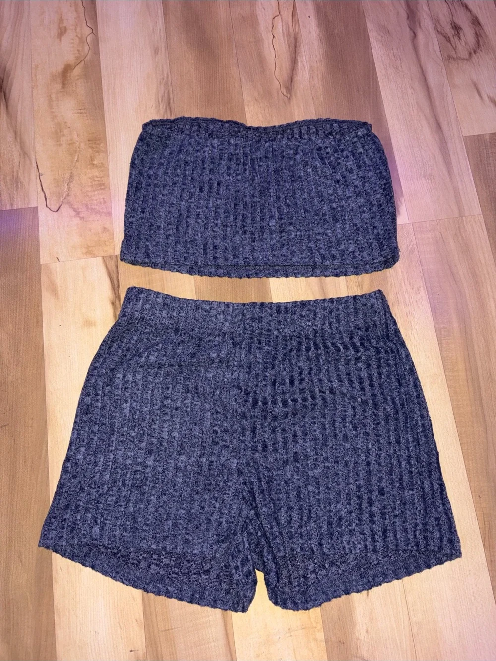 SHEIN Comfy Lounge Blue Grey Knit Set